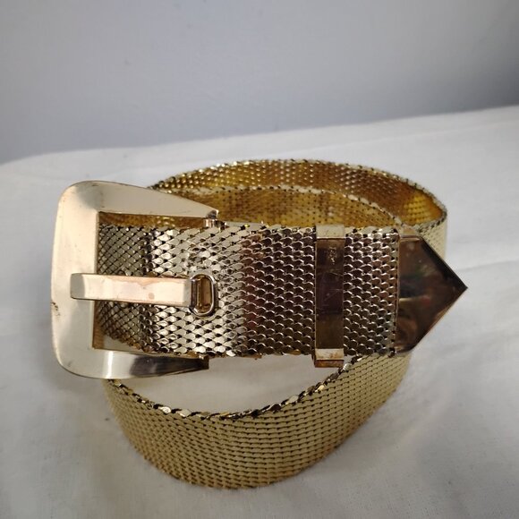 ❤️WHITING & DAVIS Wide Gold Mesh Womens Belt size 29-34 main image 6